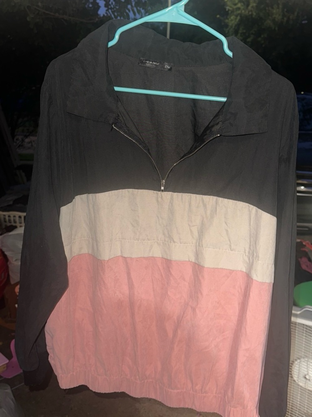 SHEIN windbreaker velvet stripped jacket